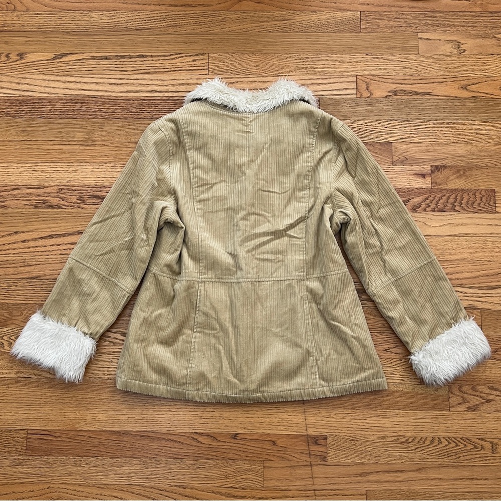 Vintage Y2k Cream & Beige Corduroy Penny Lane Coat View 4